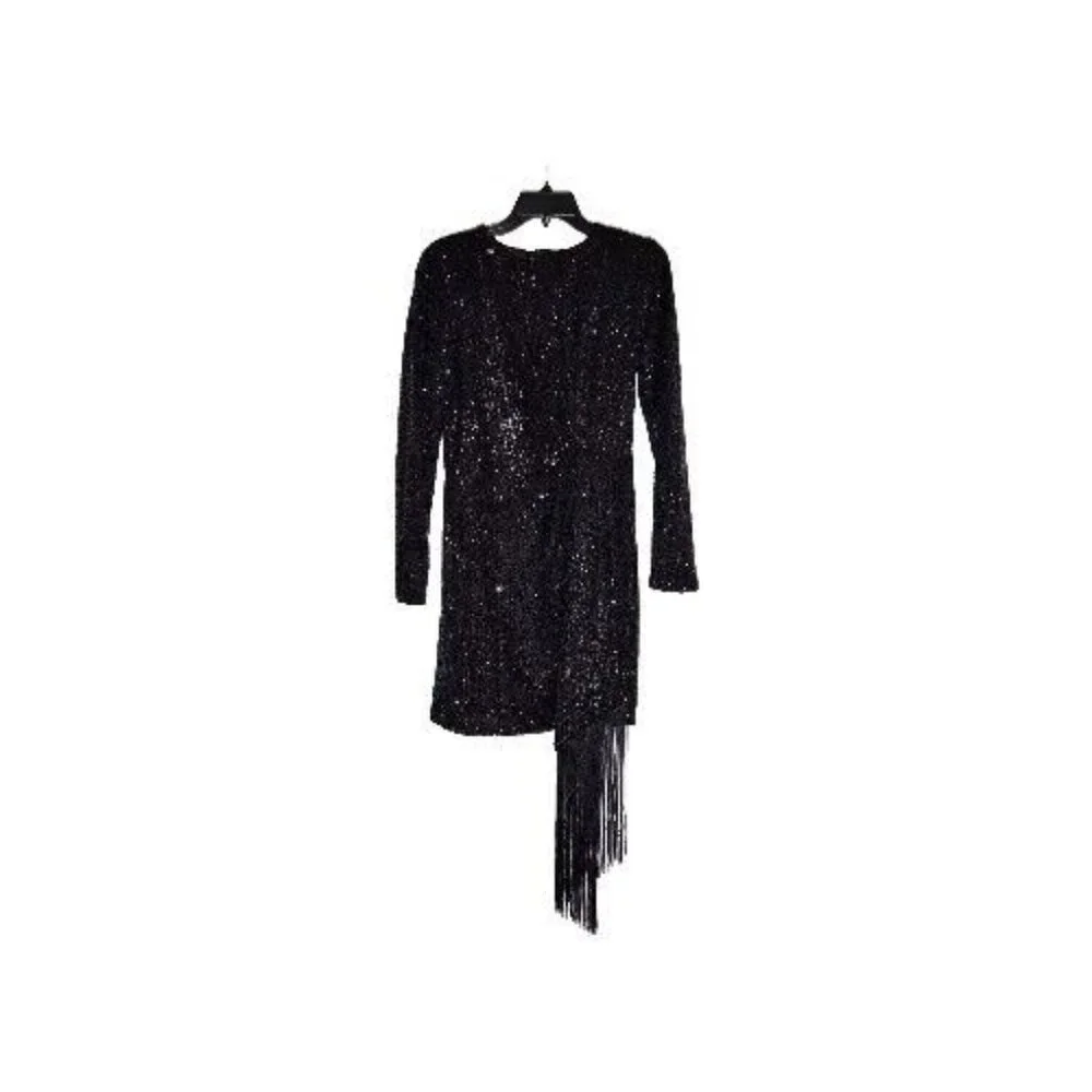 Bell Badgley Mischka Dress Women's Size 2 Sequin Sheath Dress Long sleeve (47) - Picture 5 of 11
